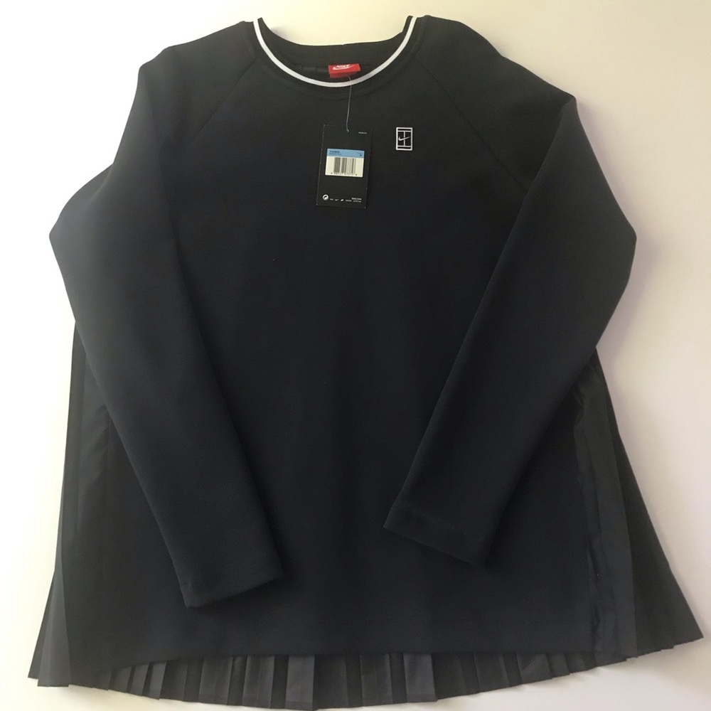 NikeLab X Sacai Sweatshirt | Tennis | Pleated Back w/Tech Fleece | Black | Med.